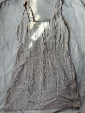 Old Navy Beige Taupe Square-Neck Tank Dress